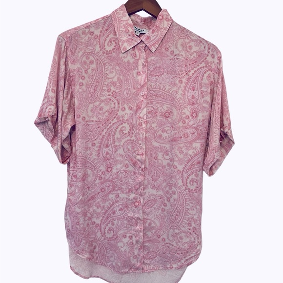 Frankie's Bikinis Pink Paisley Button Down Shirt - Picture 8 of 9